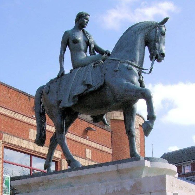 Bronze lady godiva statue