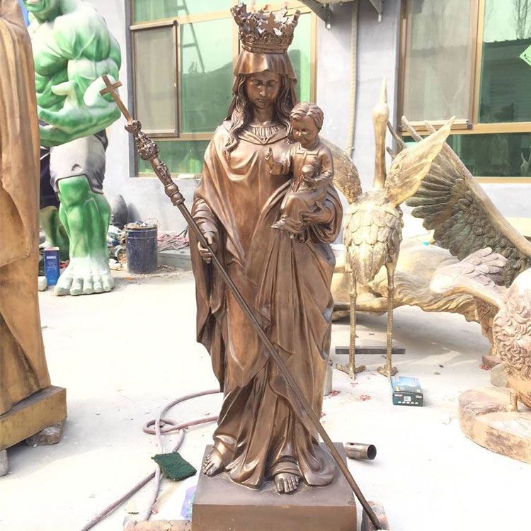 Bronze large blessed mother outdoor garden statue
