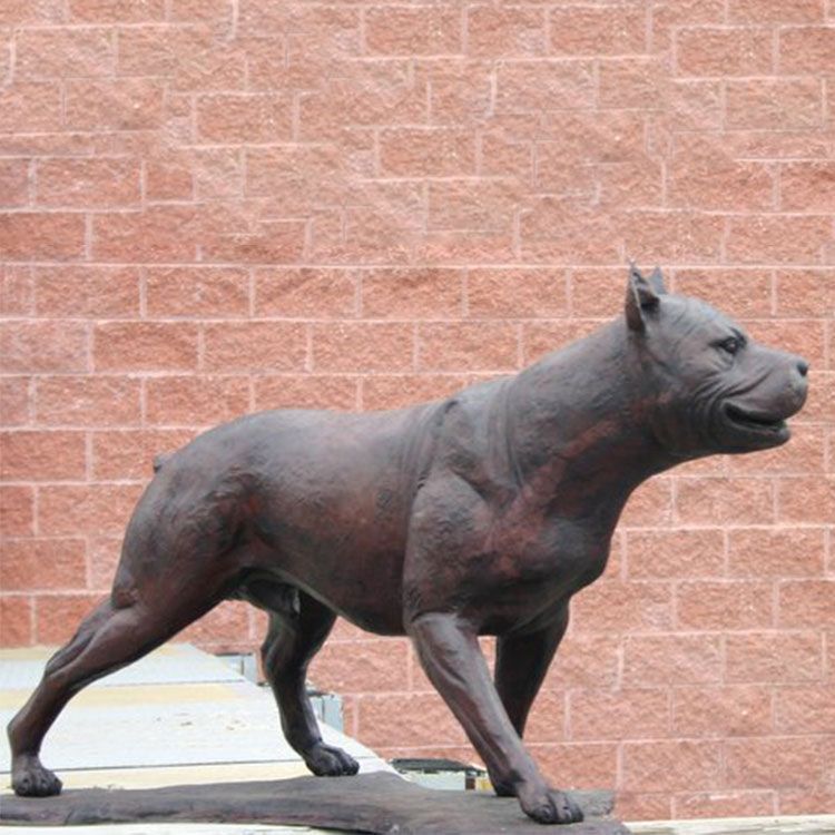 large pitbull statue