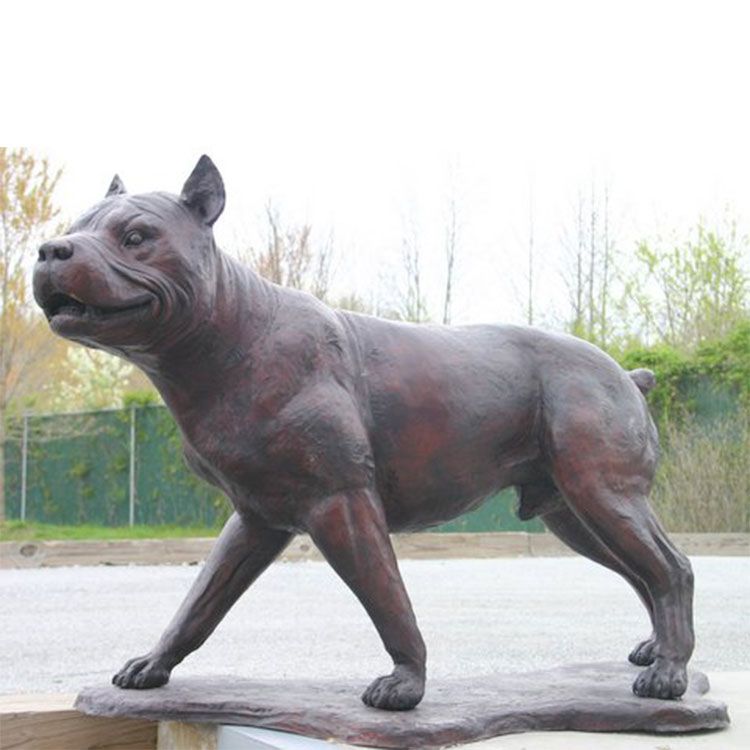 large pitbull statue