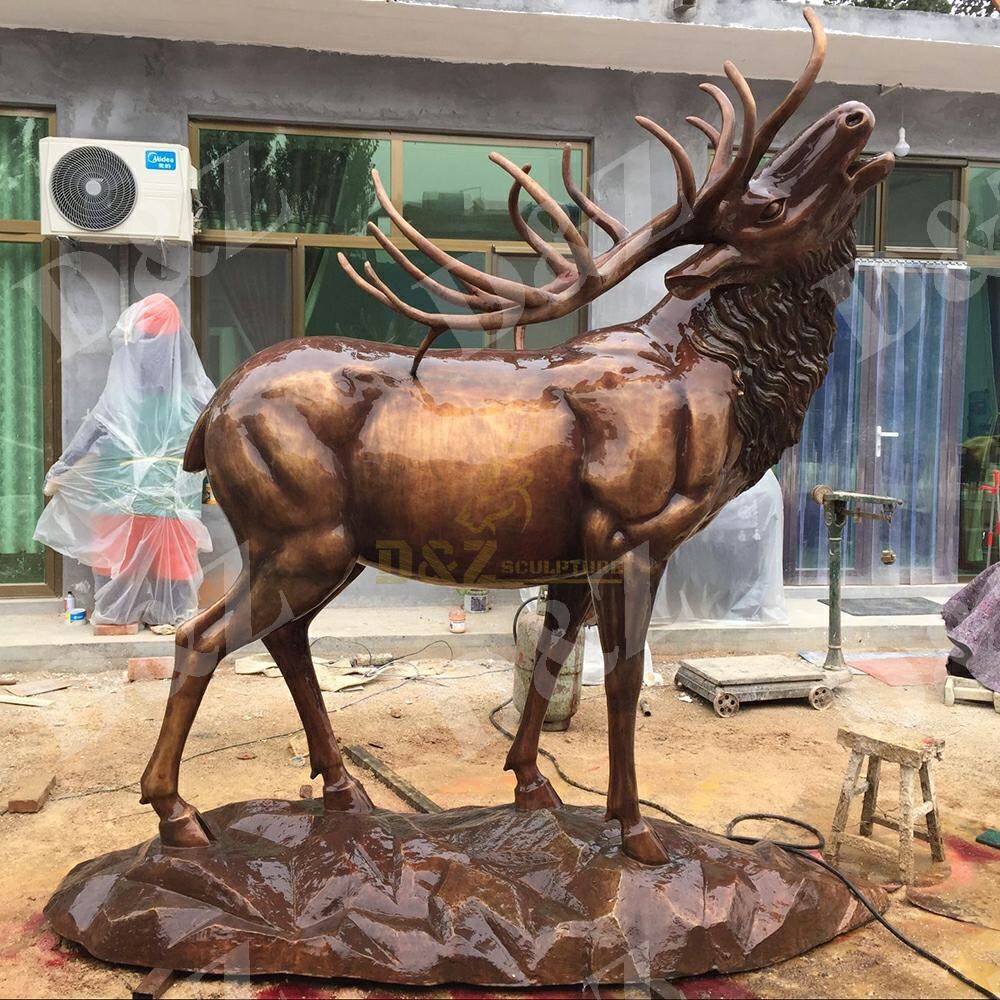 large metal deer yard art