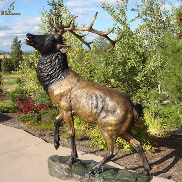 large metal deer sculpture