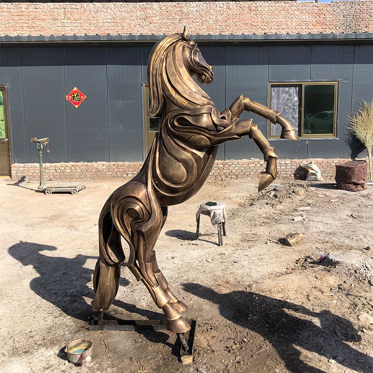 outdoor metal horse statue