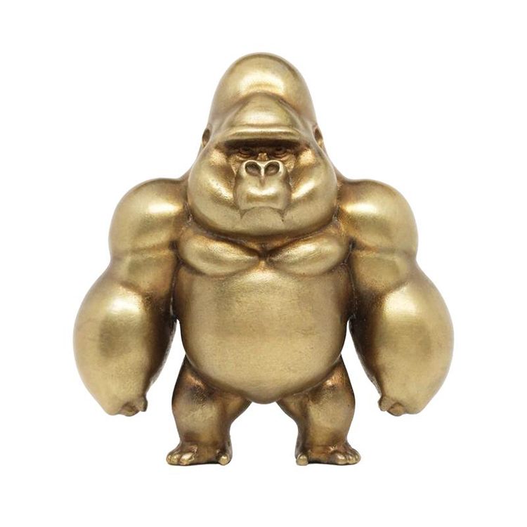 Standing gold gorilla statue for sale