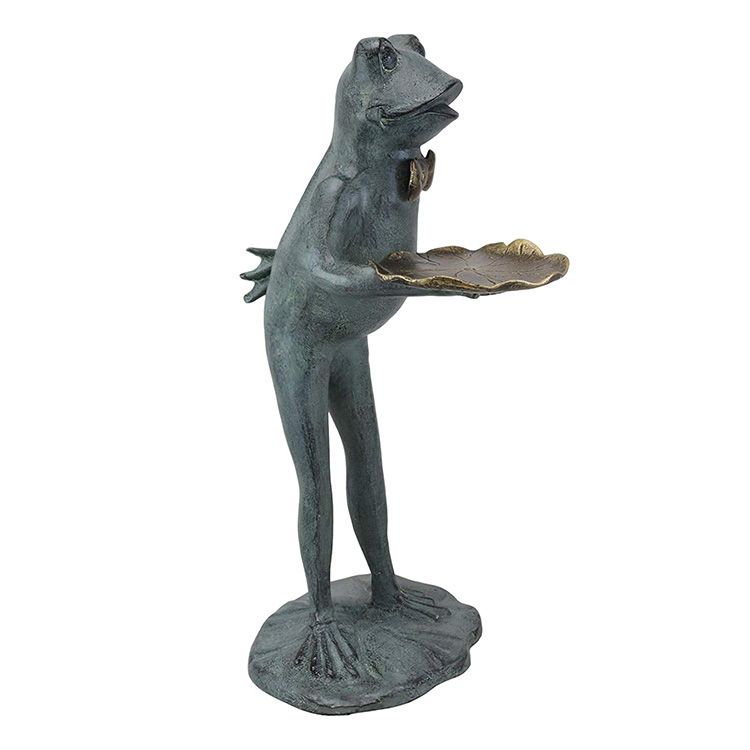 frog butler statue serving tray