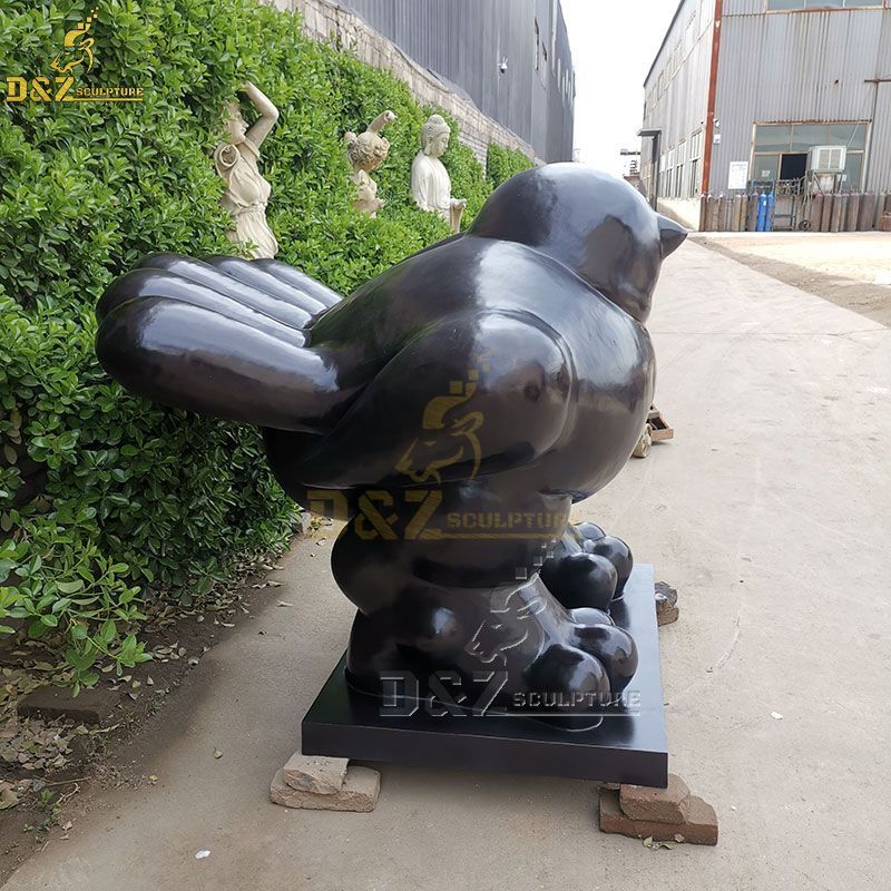 Outdoor Botero metal fat bird sculptures for the garden