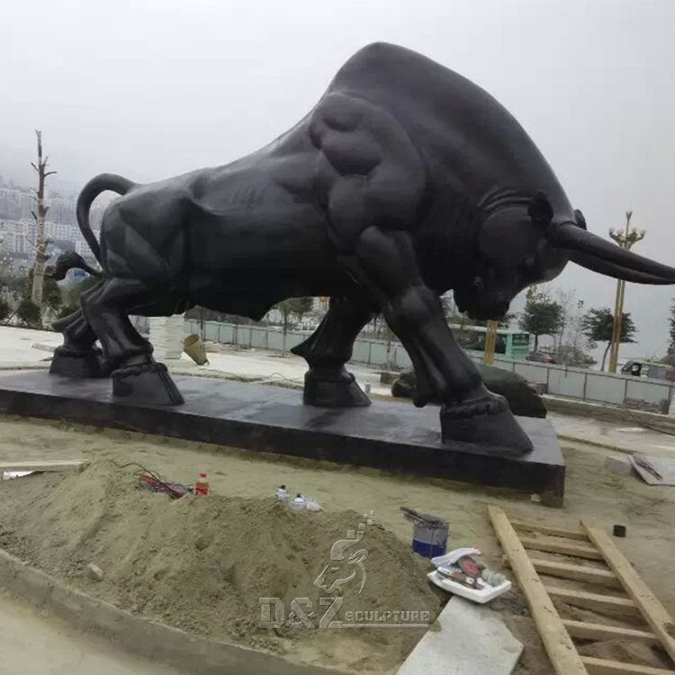 large bronze charging bull statue for sale