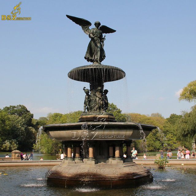 outdoor angel water fountain