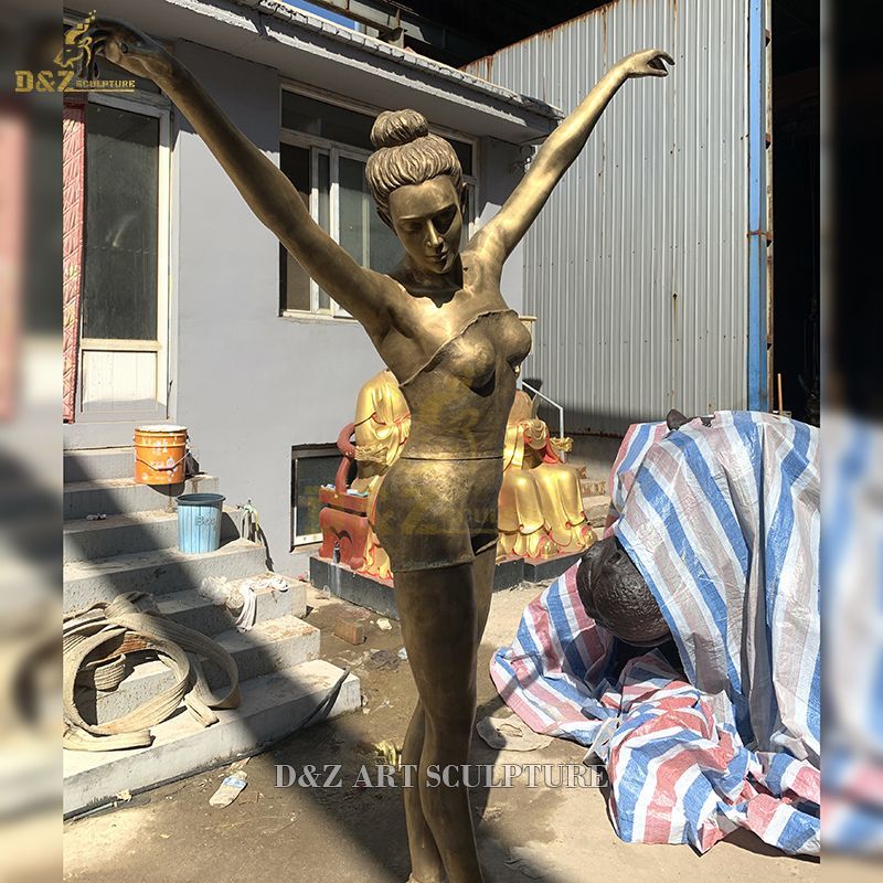 bronze ballerina dress water fountain for sale