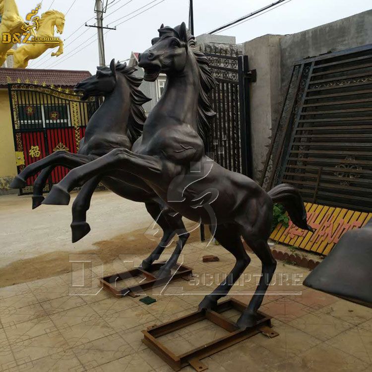 horse statue standing on two legs