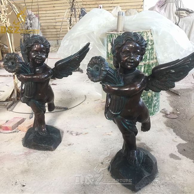 outdoor cherub angel garden fountains for sale