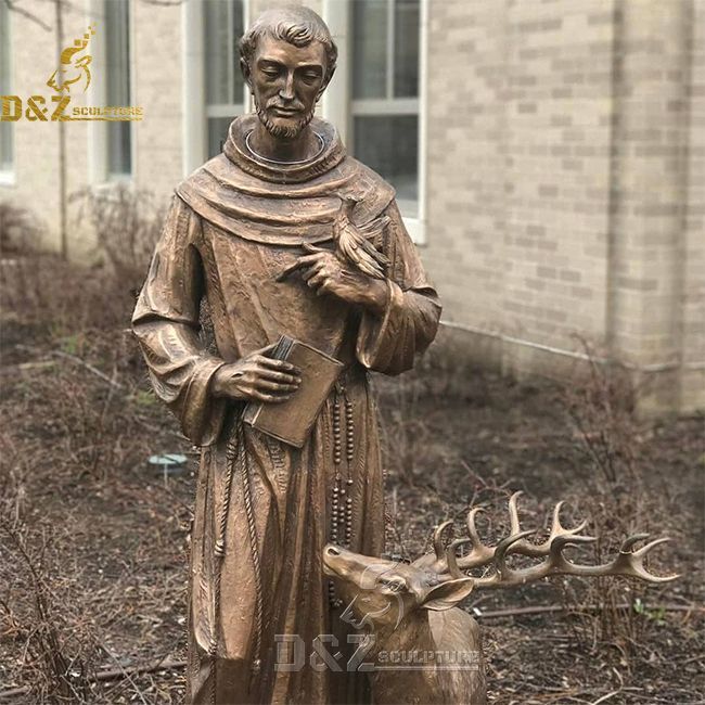 patron saint of animals st francis of assisi statue with animals
