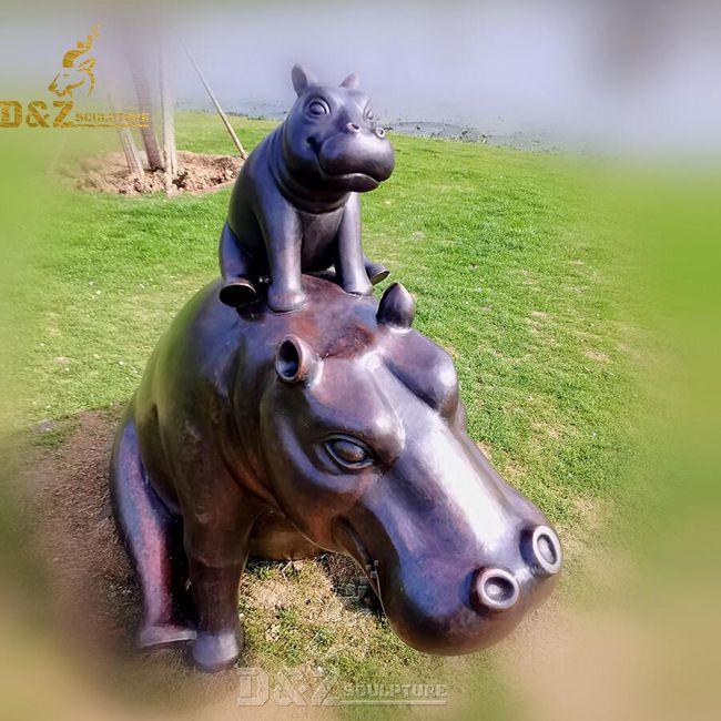 hippo yard statue