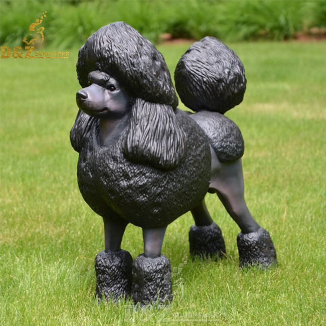 large standard poodle outdoor garden statue