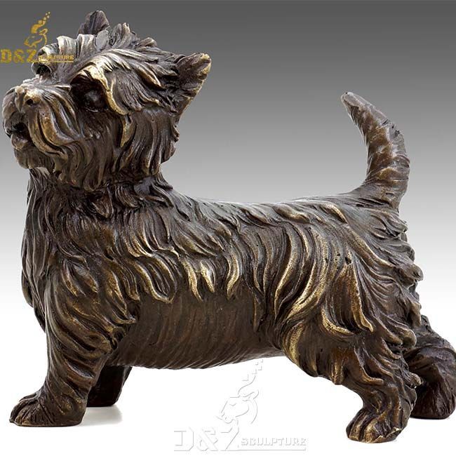 life size yorkshire terrier outdoor garden statue