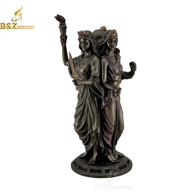 bronze triple hecate goddess statue for sale