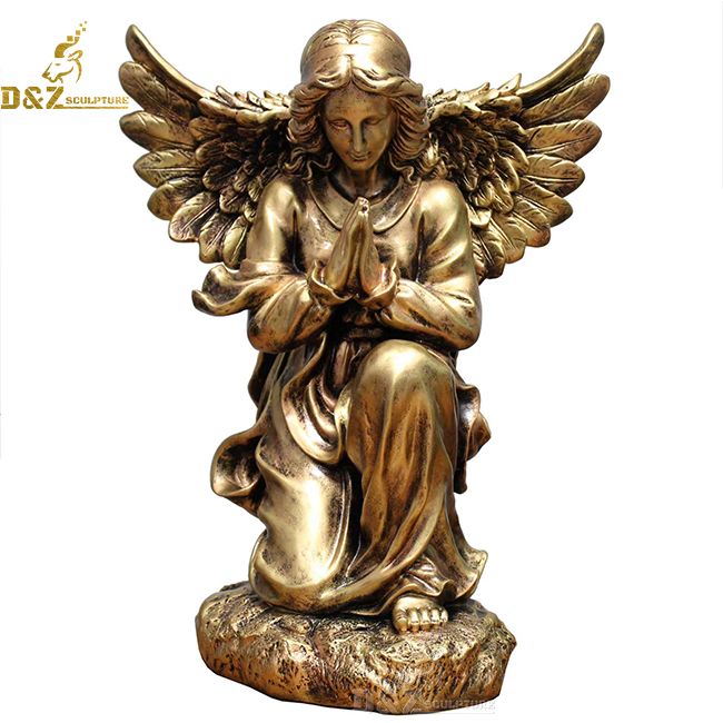 kneeling praying angel garden statue