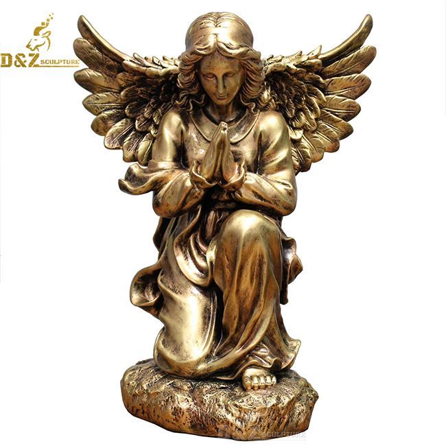 kneeling praying angel garden statue