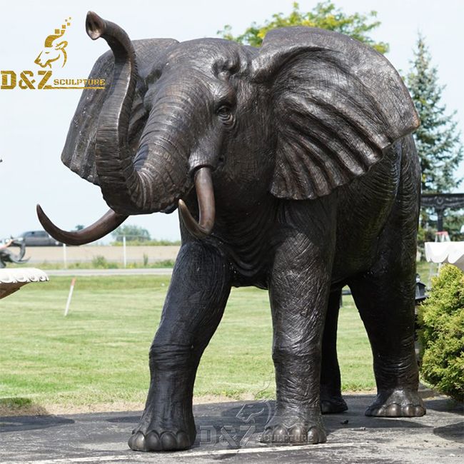 large outdoor bronze elephant garden statue for sale