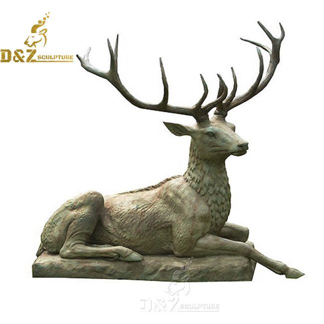 bronze sitting deer statue for sale