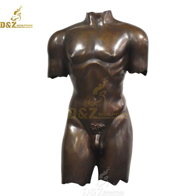 bronze male torso bust sculpture decor