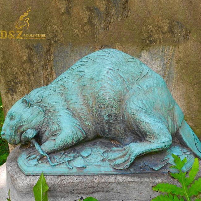 bronze beaver garden statue for sale