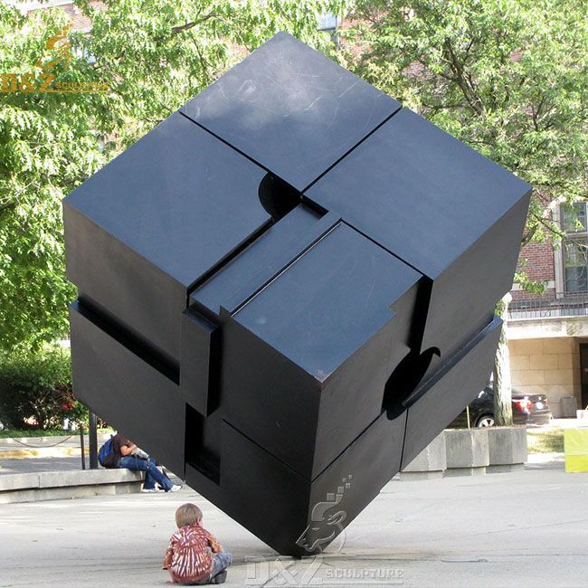 alamo black cube sculpture