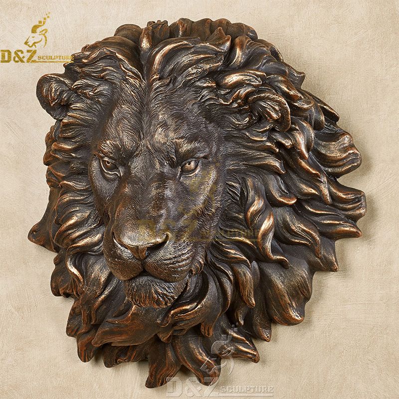 bronze lion head wall sculpture art decor