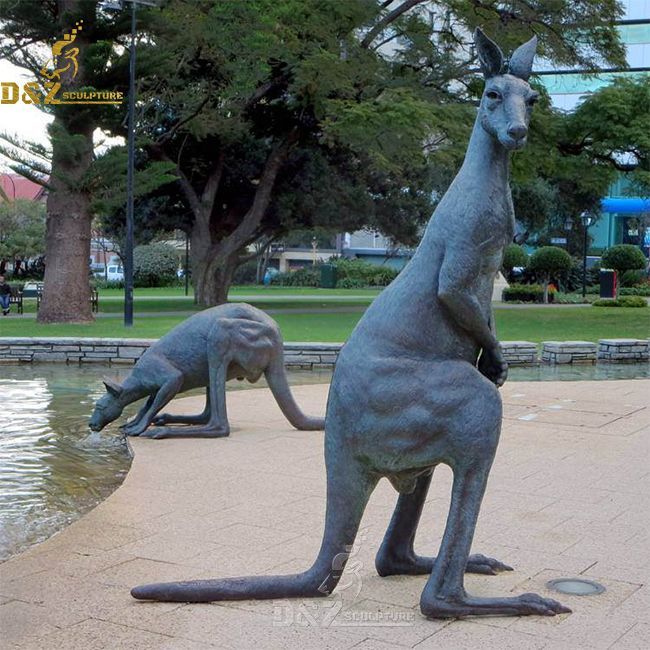 giant metal kangaroo garden statue
