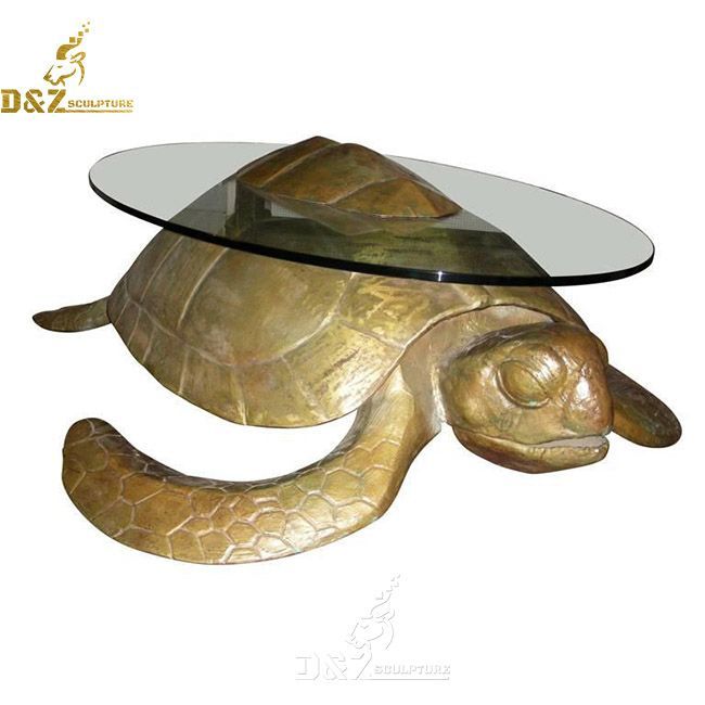 sea turtle glass coffee end table