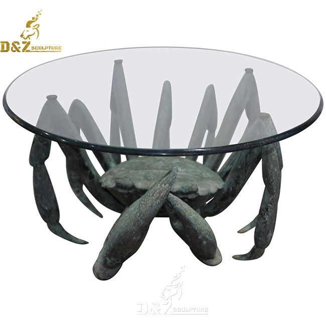 crab end glass table