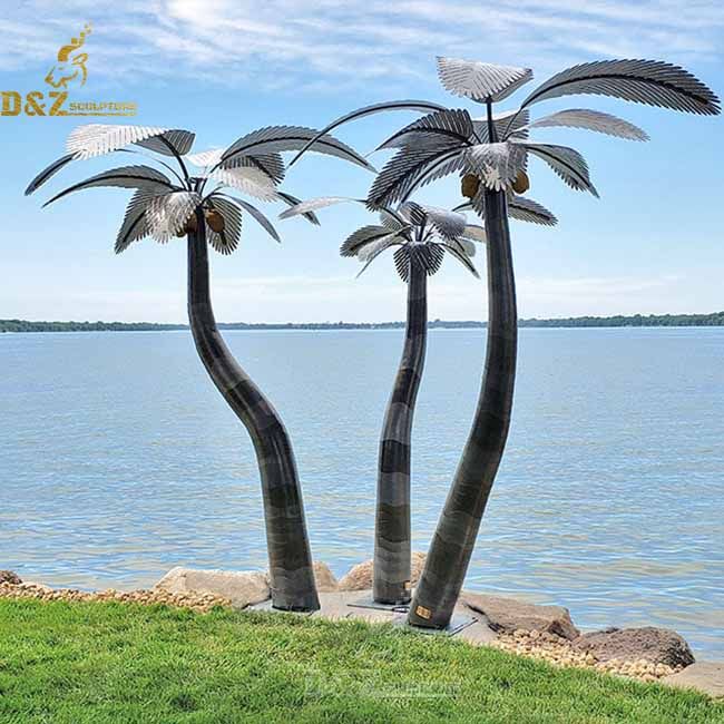 outdoor metal palm trees sculpture for sale