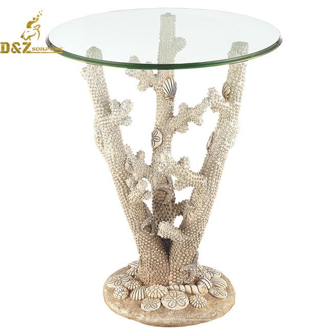 white sea life coral reef coffee table