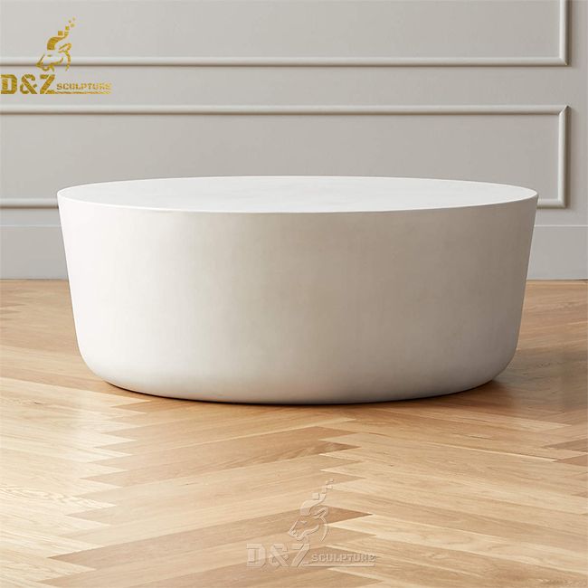 white drum coffee table