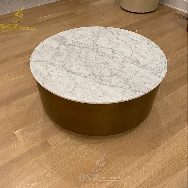 round marble drum coffee table