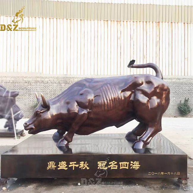 wall street bull bronze sculpture