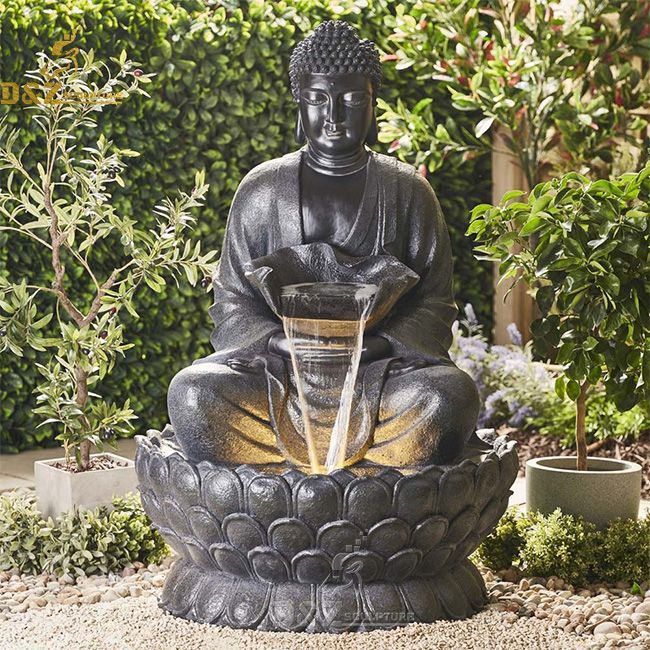 large buddha water fountain statue with led light indoor