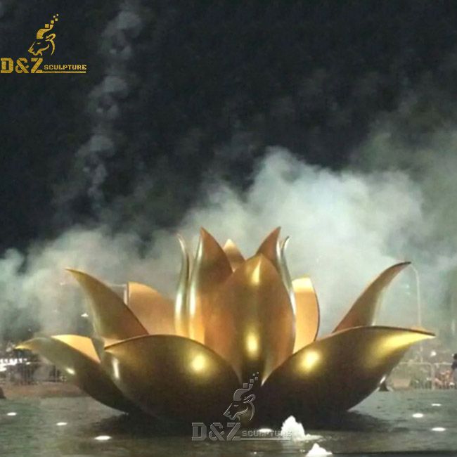 golden lotus outdoor flower water fountain