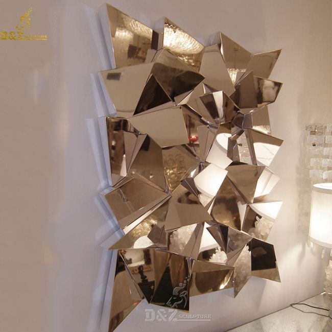 metal mirror sculpture wall art