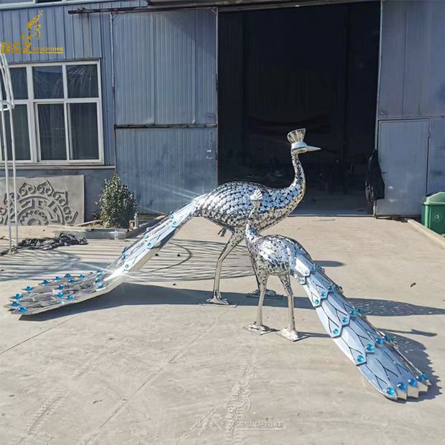 metal peacock statue yard art
