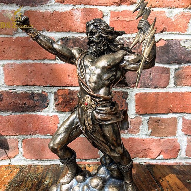Zeus fighting bronze statue