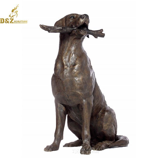 life size chocolate lab garden statue outdoor