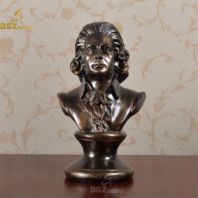 Bronze Mozart bust statue for sale