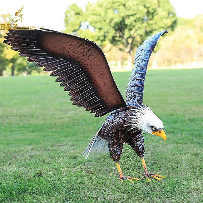 Large metal bald eagle garden statue for sale