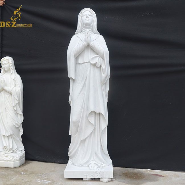 Marble praying virgin mary statue