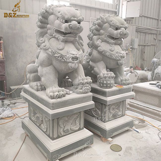 Marble komainu statues for sale