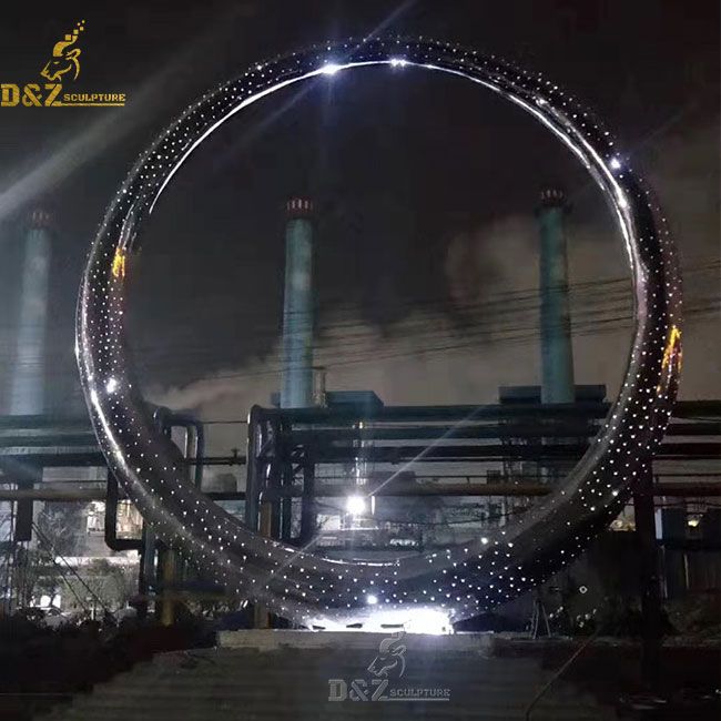 large metal ring sculpture