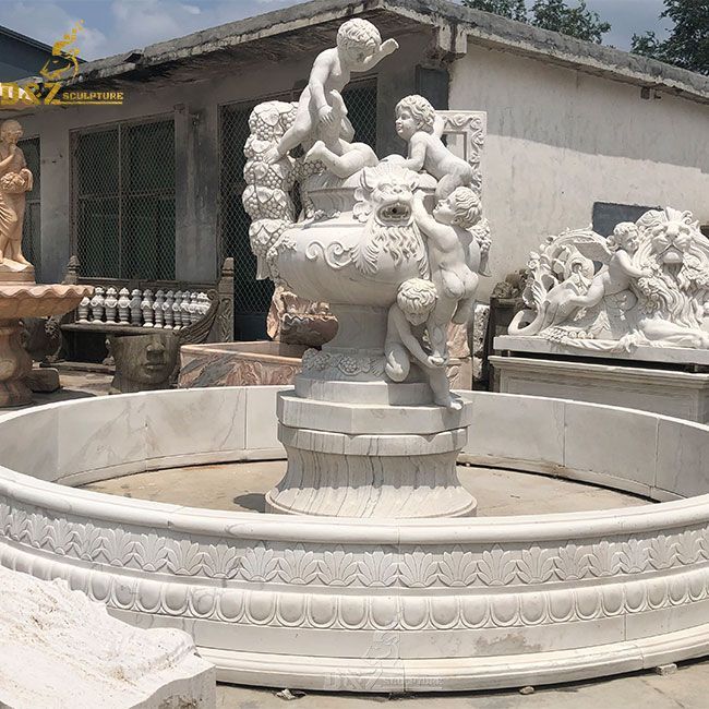 Outdoor marble cherub fountain