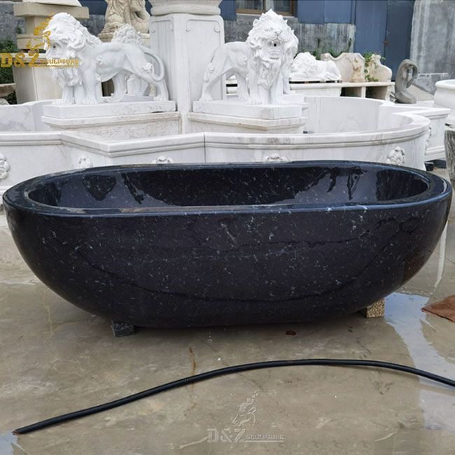 Black freestanding marble bathtub for sale