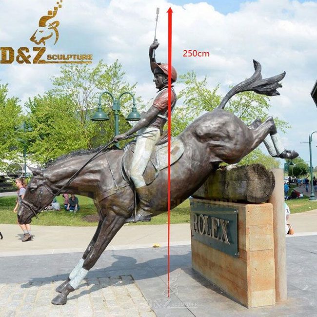 Large bronze horse racing statue for sale
